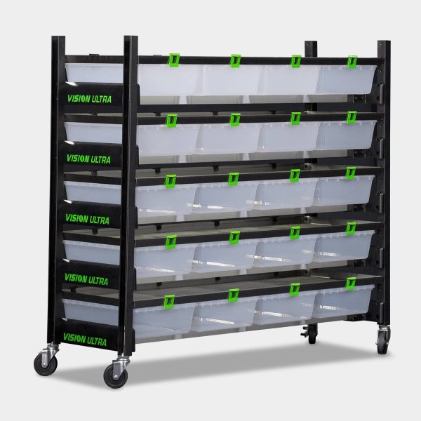 short 8 tub v 35 vision ultra rodent breeding rack elevated diagonal view full