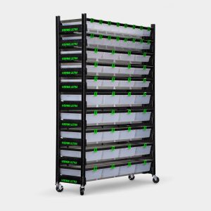 max 8 tub hybrid vision ultra rodent breeder rack 89.6 inches tall 63.9 inches long front view diagram