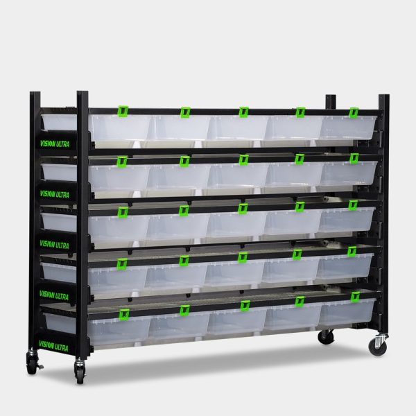 short 10 tub v 35 vision ultra rodent breeding rack elevated diagonal view full