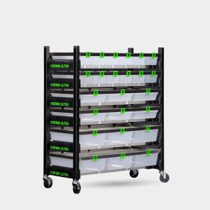 short 6 tub hybrid vision ultra rodent rack 52.2 inches tall 49.1 inches long