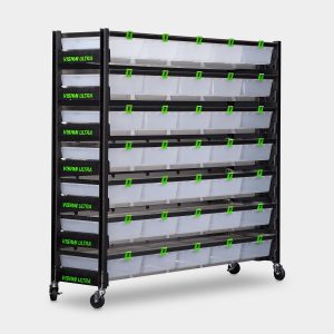 standard 10 tub hybrid vision ultra rat rack 69.5 inches tall 78.7 inches long front view