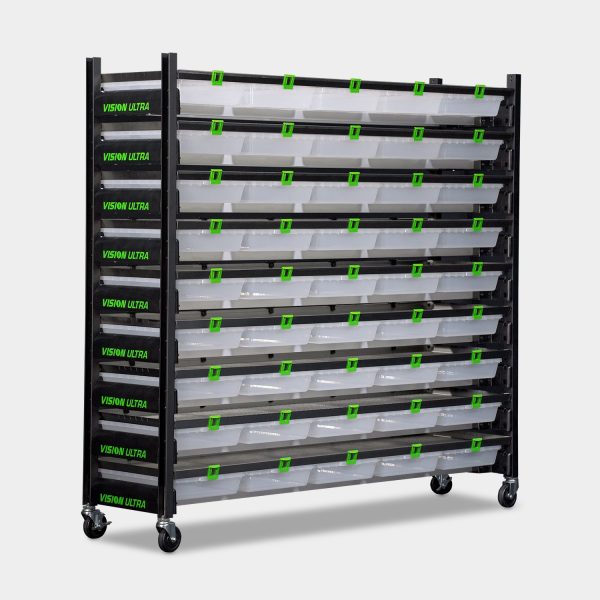 standard 10 tub v 35s vision ultra rodent rack system elevated diagonal view full