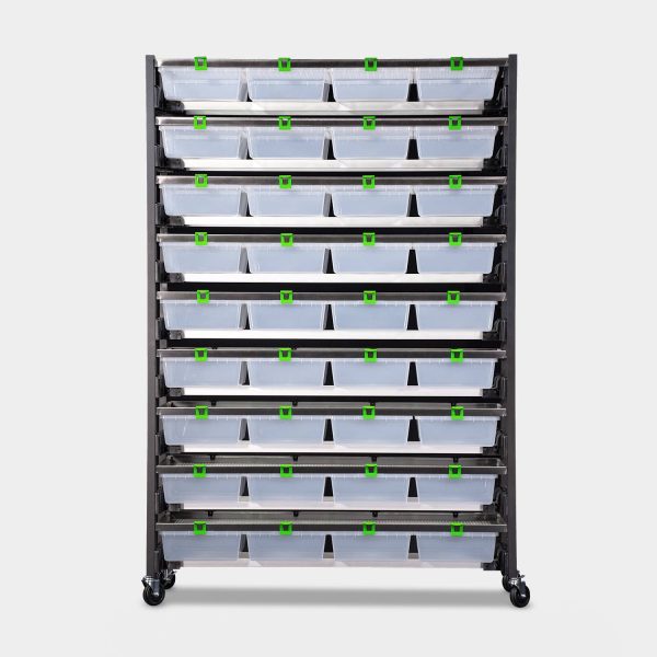 Max 8 Tub V 35 Vision Ultra Rat Breeder Rack 89.6 Inches Tall 63.9 Inches Long Front View