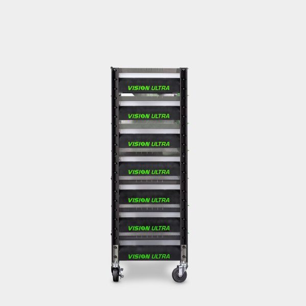 Short 10 Tub V18 Vision Ultra Mice Breeding Rack 52.2 Inches Tall 20.4 Inches Wide Side View