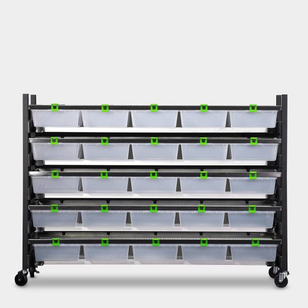 Short 10 Tub V 35 Vision Ultra Rodent Breeding Rack 52.2 Inches Tall 78.7 Inches Long Front View