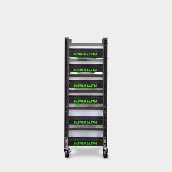 Short 6 Tub Hybrid Vision Ultra Mice Breeding Rack 52.2 Inches Tall 20.4 Inches Wide Side View