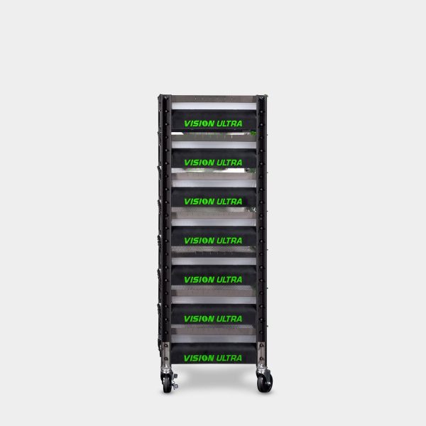 Short 6 Tub V18 Vision Ultra Mice Breeding Rack 52.2 Inches Tall 20.4 Inches Wide Side View