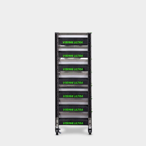 Short 6 Tub V35S Vision Ultra Mice Breeding Rack 52.2 Inches Tall 20.4 Inches Wide Side View