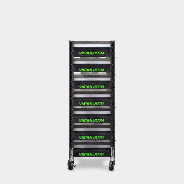 Short 8 Tub V 18 Vision Ultra Mice Breeding Rack 52.2 Inches Tall 20.4 Inches Wide Side View