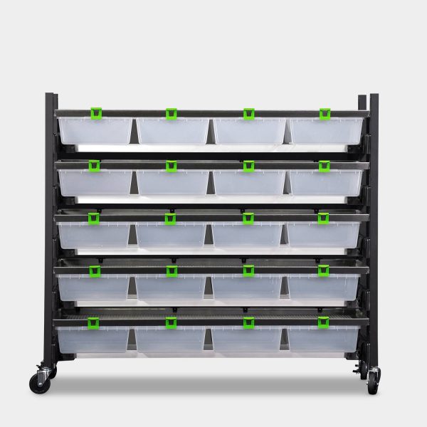 Short 8 Tub V 35 Vision Ultra Rodent Breeding Rack 52.2 Inches Tall 63.9 Inches Long Front View