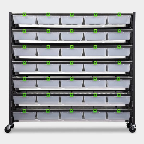 Standard 10 Tub V 35 Vision Ultra Mice Breeding Rack 69.5 Inches Tall 78.7 Inches Long Front View