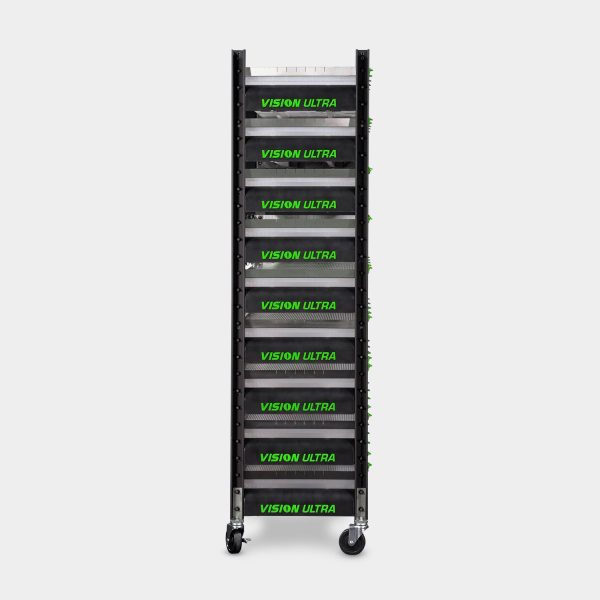 Standard 10 Tub V35S Vision Ultra Mice Breeding Rack 69.5 Inches Tall 20.4 Inches Wide Side View