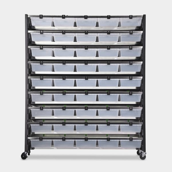 Max 10 Tub V-35 Vision Ultra Rat Rack 89.6 Inches Tall 34.3 Inches Long Back View