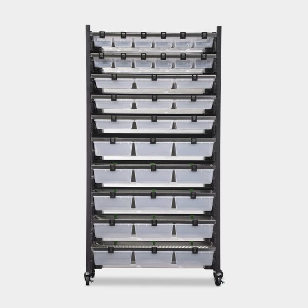 Max 6 Tub Hybrid Vision Ultra Rat Rack 89.6 Inches Tall 34.3 Inches Long Back View