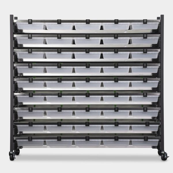 Standard 10 Tub V35S Vision Ultra Rodent Breeding Rack 69.5 Inches Tall 34.3 Inches Long Back View