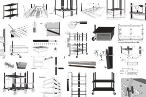 group of illustrations for product parts and assembly